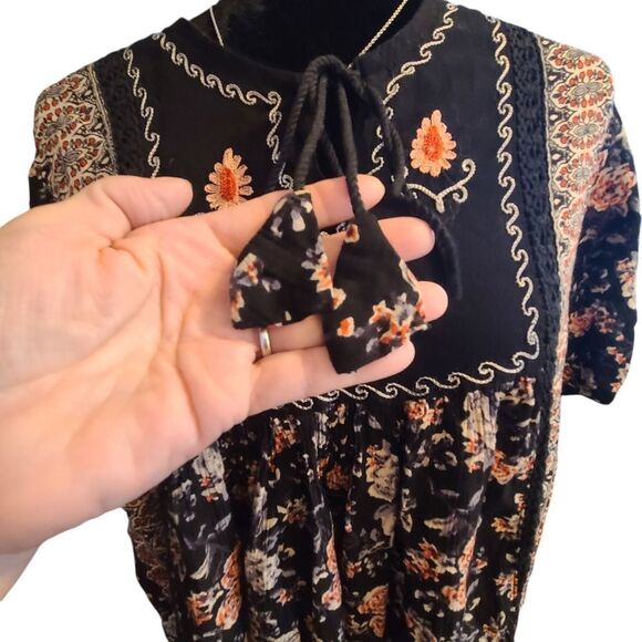 ETC Tunic Floral Bohemian Hippie Flowy Sz L - Picture 14 of 16